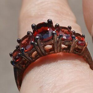 Vintage Garnet Gemstone Ring SZ 7 Stamped 925 Thailand